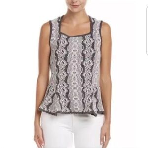 CABI 887 GORGEOUS KNIT SLEEVELESS PEPLUM SWEATER TOP, MEDIUM Wonderfall Me NWT